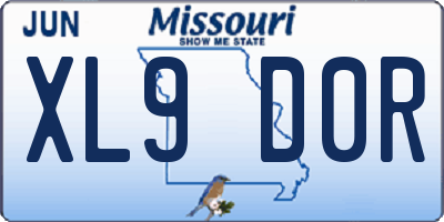 MO license plate XL9D0R