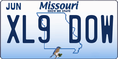 MO license plate XL9D0W