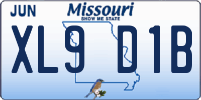 MO license plate XL9D1B