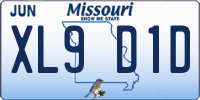 MO license plate XL9D1D