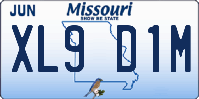 MO license plate XL9D1M