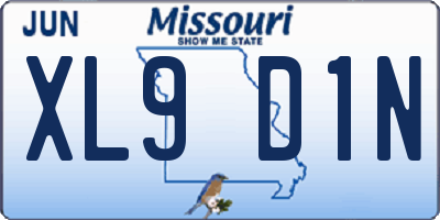MO license plate XL9D1N