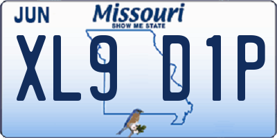 MO license plate XL9D1P