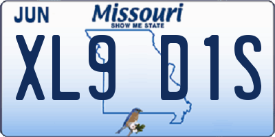 MO license plate XL9D1S