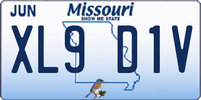 MO license plate XL9D1V