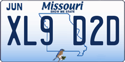 MO license plate XL9D2D