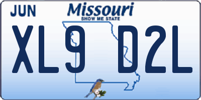 MO license plate XL9D2L