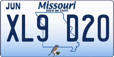 MO license plate XL9D2O
