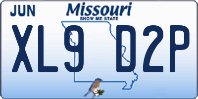 MO license plate XL9D2P