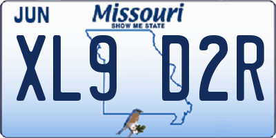 MO license plate XL9D2R