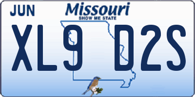 MO license plate XL9D2S