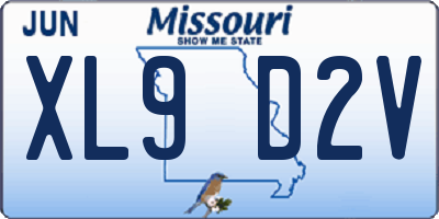 MO license plate XL9D2V