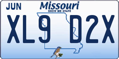 MO license plate XL9D2X