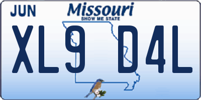 MO license plate XL9D4L
