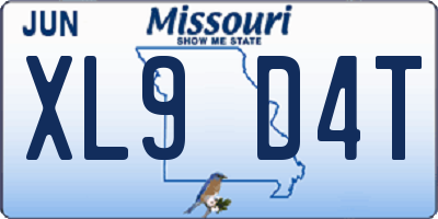 MO license plate XL9D4T