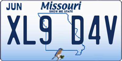 MO license plate XL9D4V