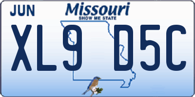 MO license plate XL9D5C