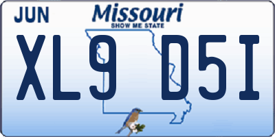 MO license plate XL9D5I