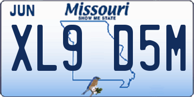 MO license plate XL9D5M