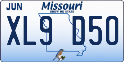 MO license plate XL9D5O