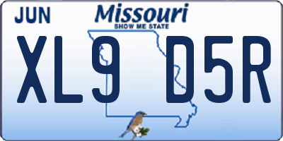 MO license plate XL9D5R