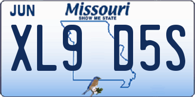 MO license plate XL9D5S