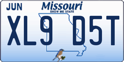 MO license plate XL9D5T