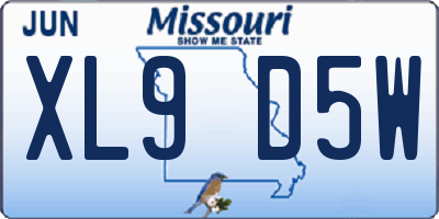 MO license plate XL9D5W