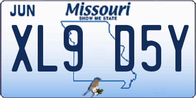 MO license plate XL9D5Y
