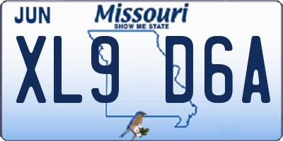 MO license plate XL9D6A