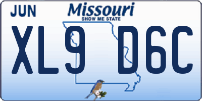 MO license plate XL9D6C