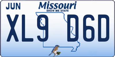 MO license plate XL9D6D