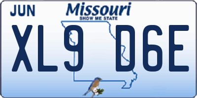 MO license plate XL9D6E