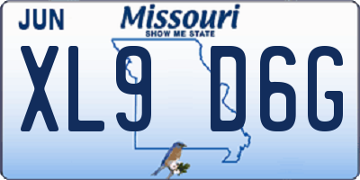 MO license plate XL9D6G