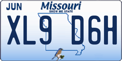 MO license plate XL9D6H