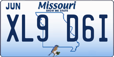 MO license plate XL9D6I