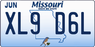 MO license plate XL9D6L