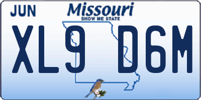 MO license plate XL9D6M