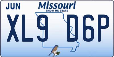 MO license plate XL9D6P
