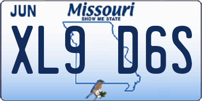 MO license plate XL9D6S