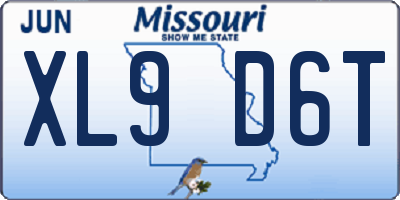 MO license plate XL9D6T