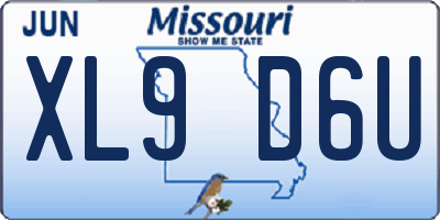 MO license plate XL9D6U