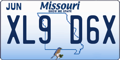 MO license plate XL9D6X