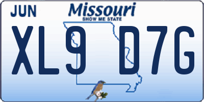MO license plate XL9D7G