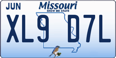 MO license plate XL9D7L