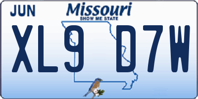MO license plate XL9D7W