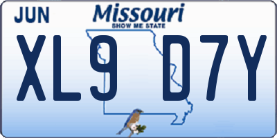 MO license plate XL9D7Y