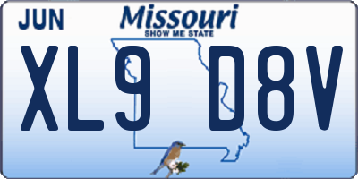 MO license plate XL9D8V