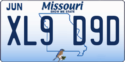 MO license plate XL9D9D