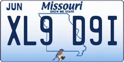 MO license plate XL9D9I